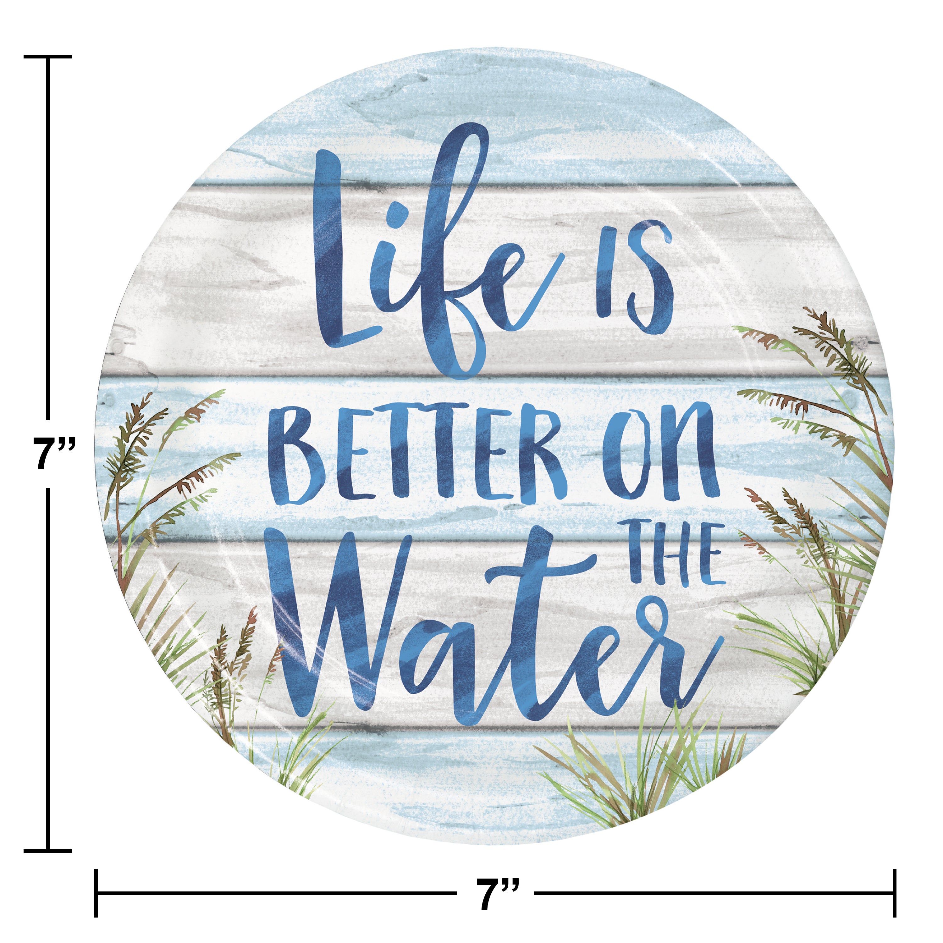Creative Converting 7-Inch Round Seaside Summer-themed Disposable Paper Plates for Professional and Commercial Use