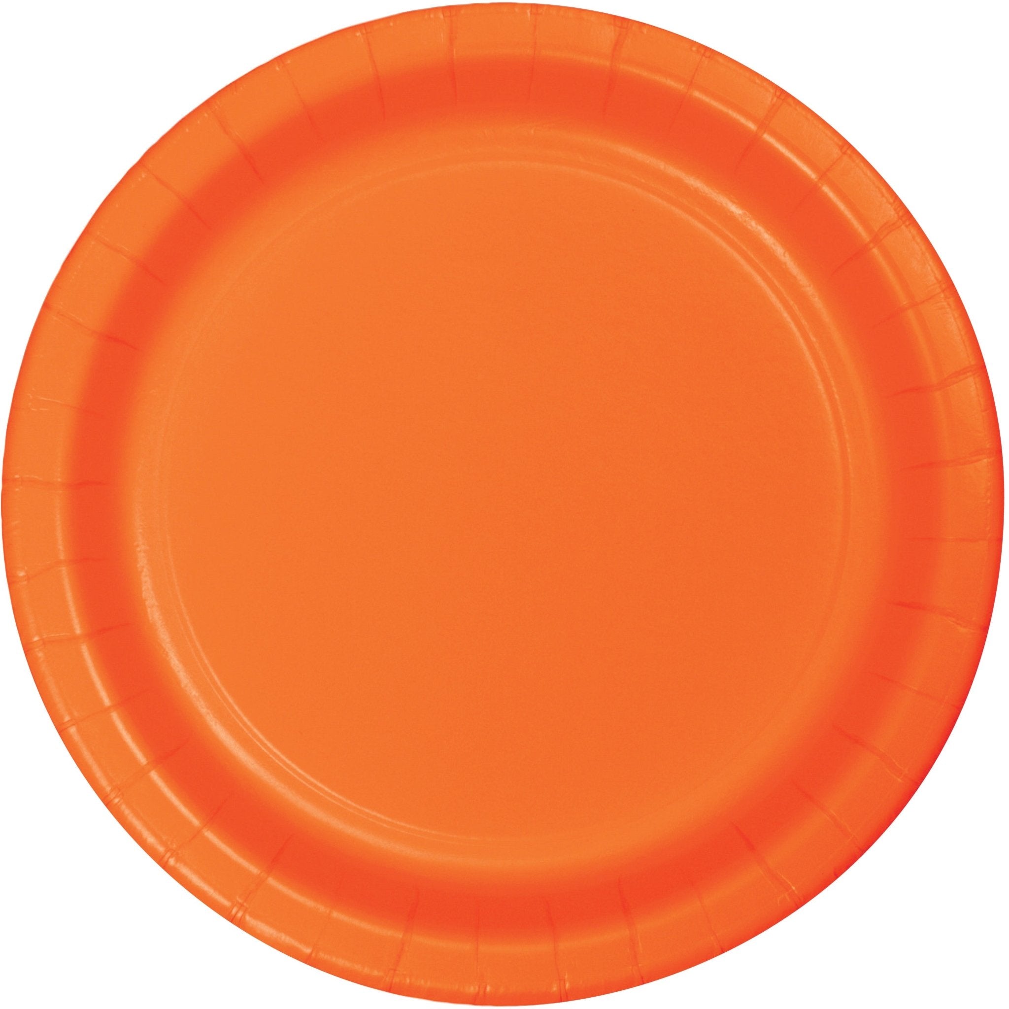 Creative Converting 9-Inch Round Vibrant Sunkissed Orange Disposable Paper Plates for Professional and Commercial Use