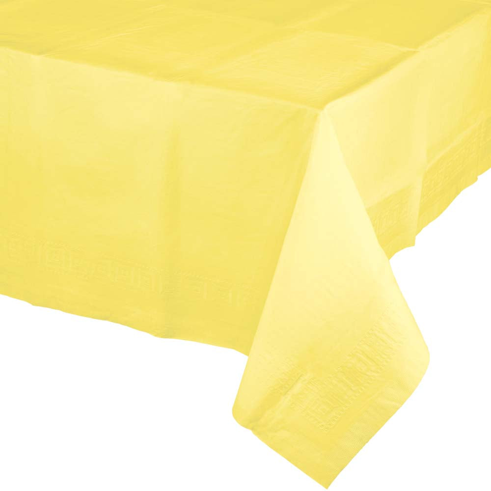 Creative Converting Durable 54 Inches by 108 Inches Mimosa-Colored Plastic Table Covers for Foodservice and Parties