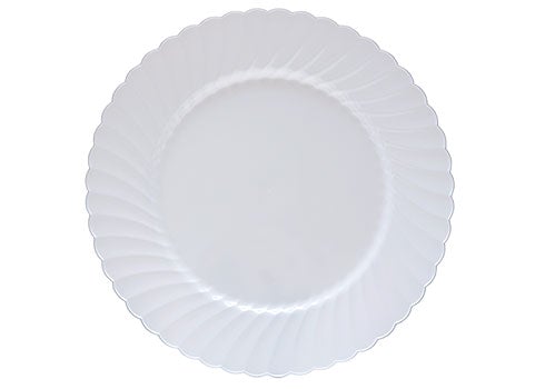 9-Inch Durable White Plate with Scalloped Edge for Foodservice