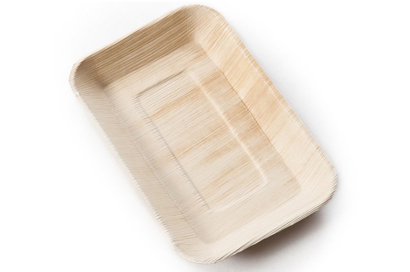 Eco-Friendly 9 X 6 Rectangular Palm Leaf Tray - Leafware LW6T