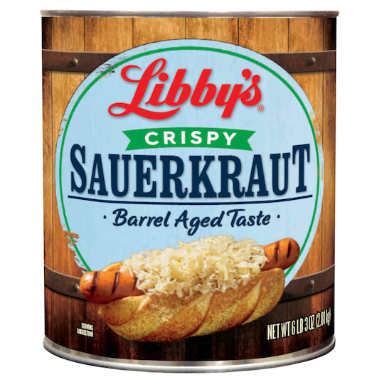 Libby's High - quality 99 - ounce Crispy Sauerkraut Packed in a #10 Can for Foodservice
