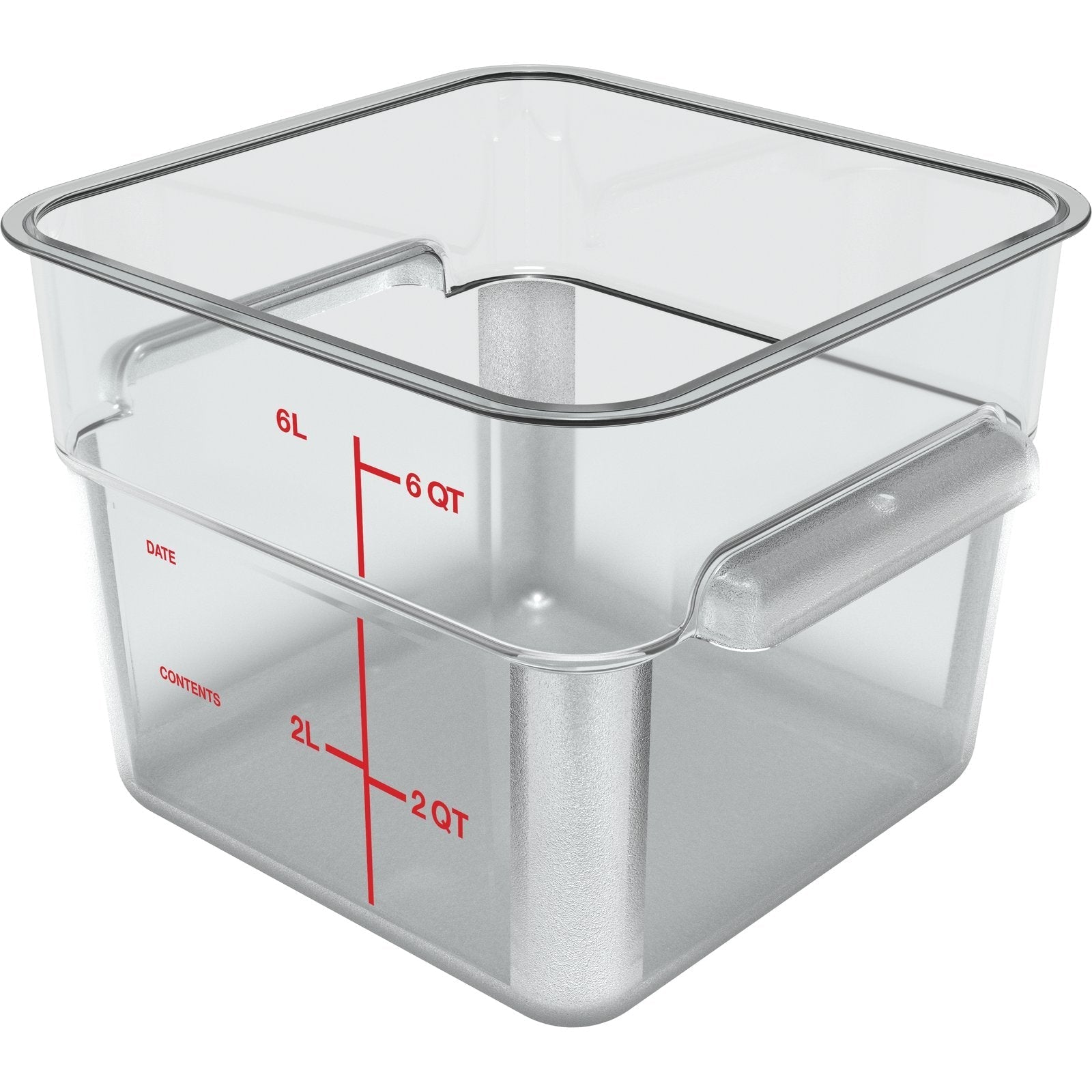 6 Quart Transparent Square Food Storage Container for Professional and Commercial Use (Model 1195207)