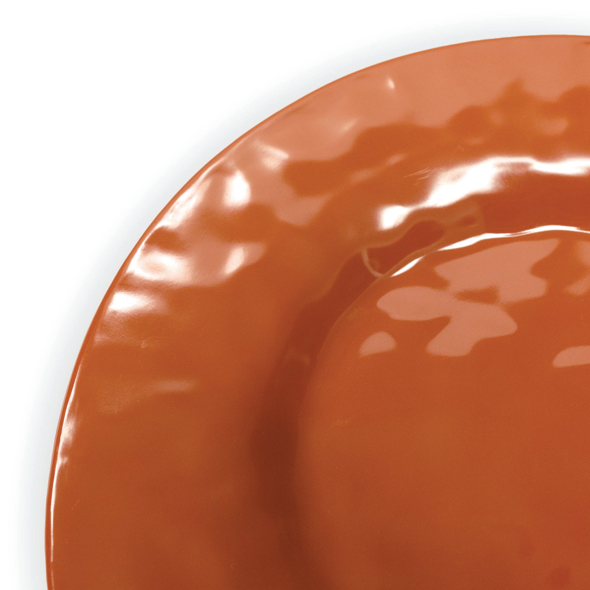EGS Tuscany 11.25-Inch Diameter Round Melamine Plate in Sunburn Terracotta Color for Professional and Commercial Foodservice Use