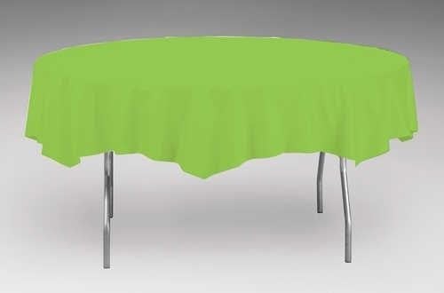 Creative Converting 82-Inch Round Lime Plastic Table Covers for Parties