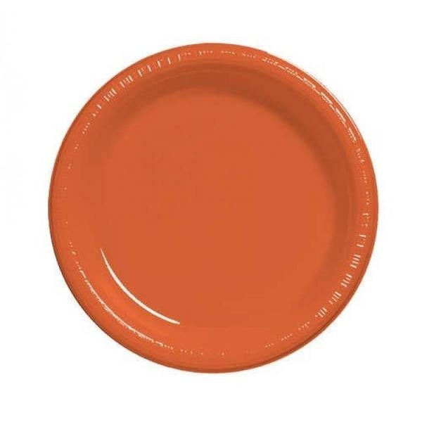 Creative Converting 7-Inch Round Plastic Plates in a Beautiful Sunkissed Orange Hue