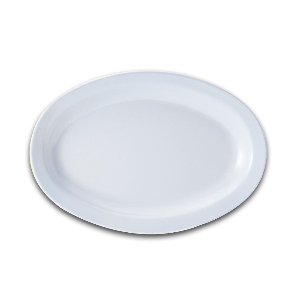 G.E.T. White 11.5 X 8 Inch Durable Oval Supermel Platter OP - 612 - W