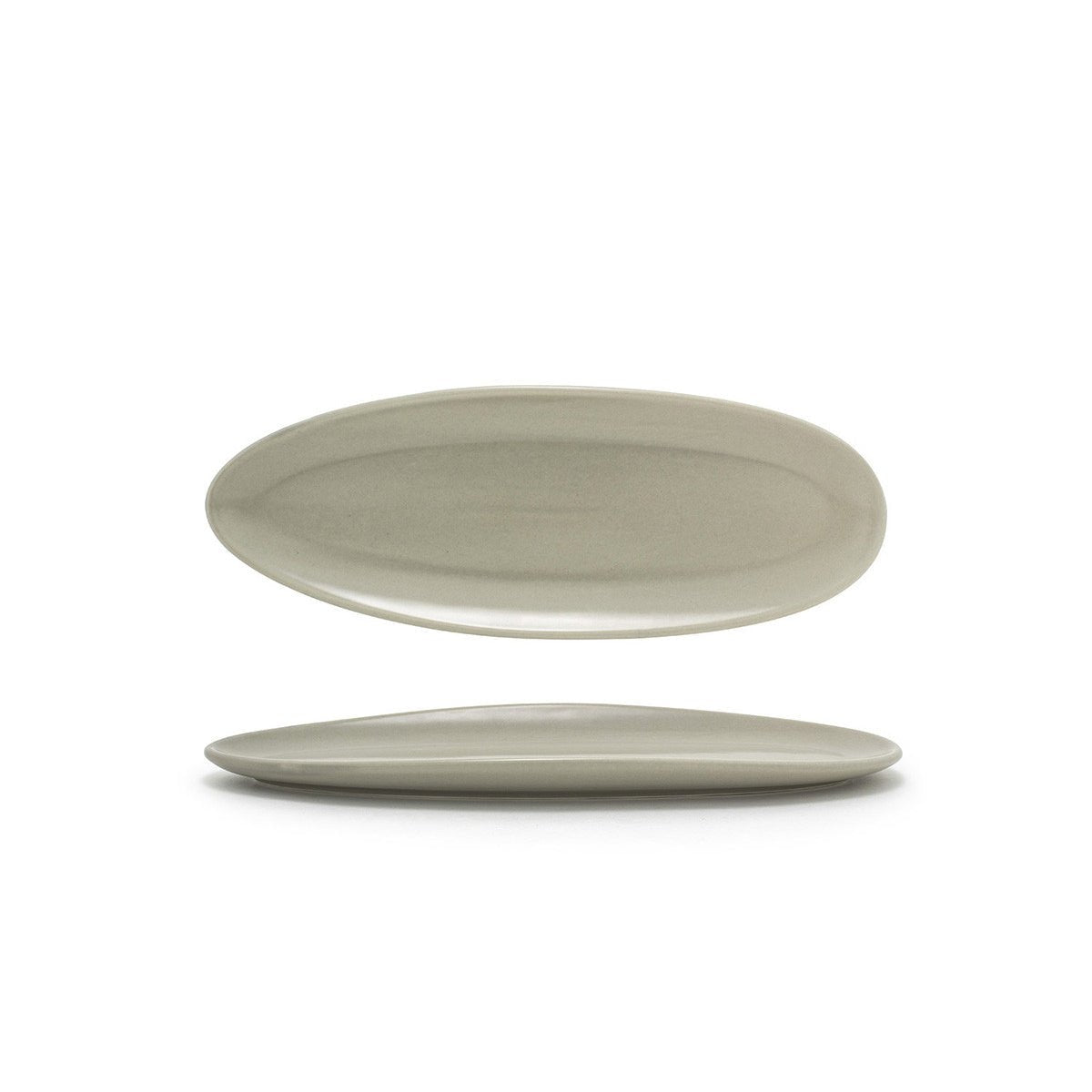 FOH DSU008GYP23 11.5 - Inch Tides - Inspired Oval Porcelain Dinner Plate