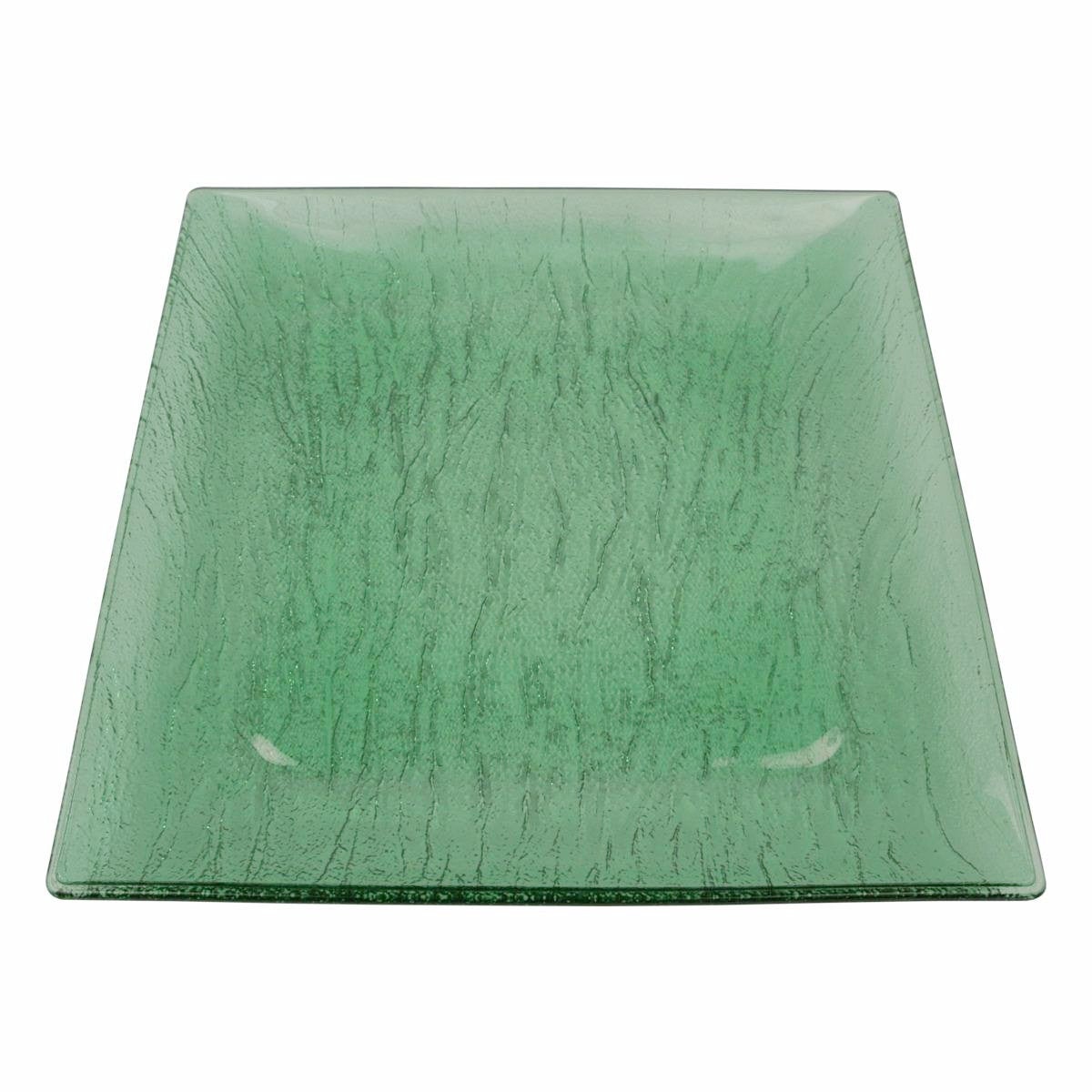 Cardinal D0942 9.875-Inch Minerali-Style Square Green Fully Tempered Glass Brunch Salad and Side Plate