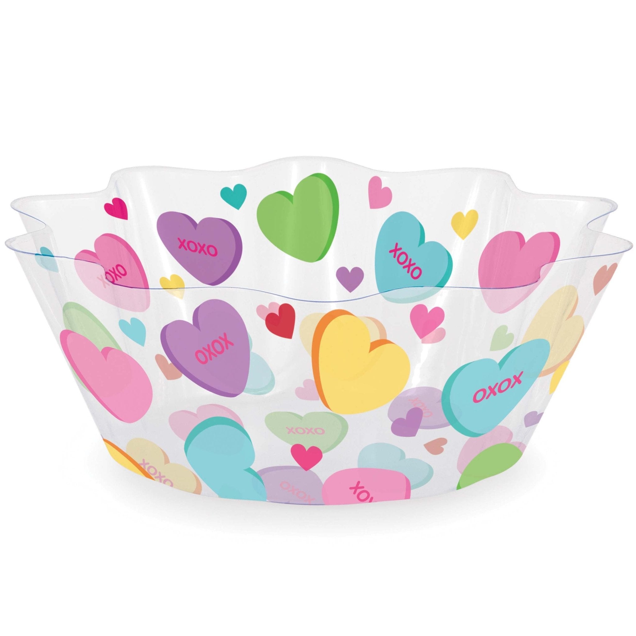 8-Inch Creative Converting Plastic Fluted Bowl for Easter Candy Hearts