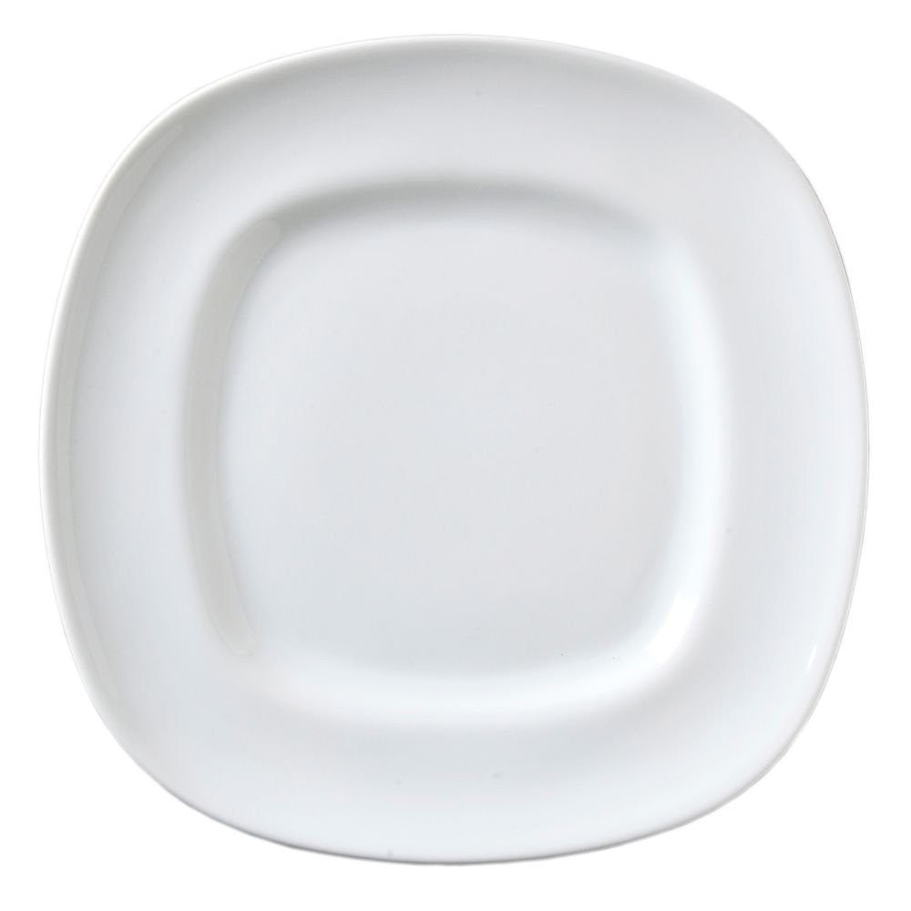 Vertex ARG-7F 7-Inch Bright White Ceramic Fusion Square Plates