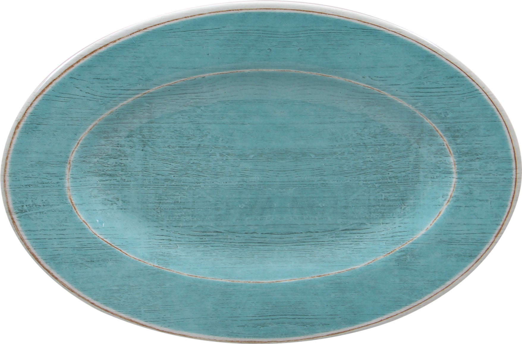 20 x 14 Carlisle Grove 6402115 Aqua Oval Melamine Serving Platter