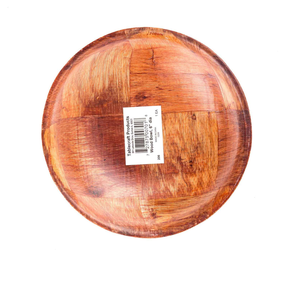 Tablecraft 206 Six-Inch Round Hand-Woven Mahogany Wood Serving Bowl for Foodservice