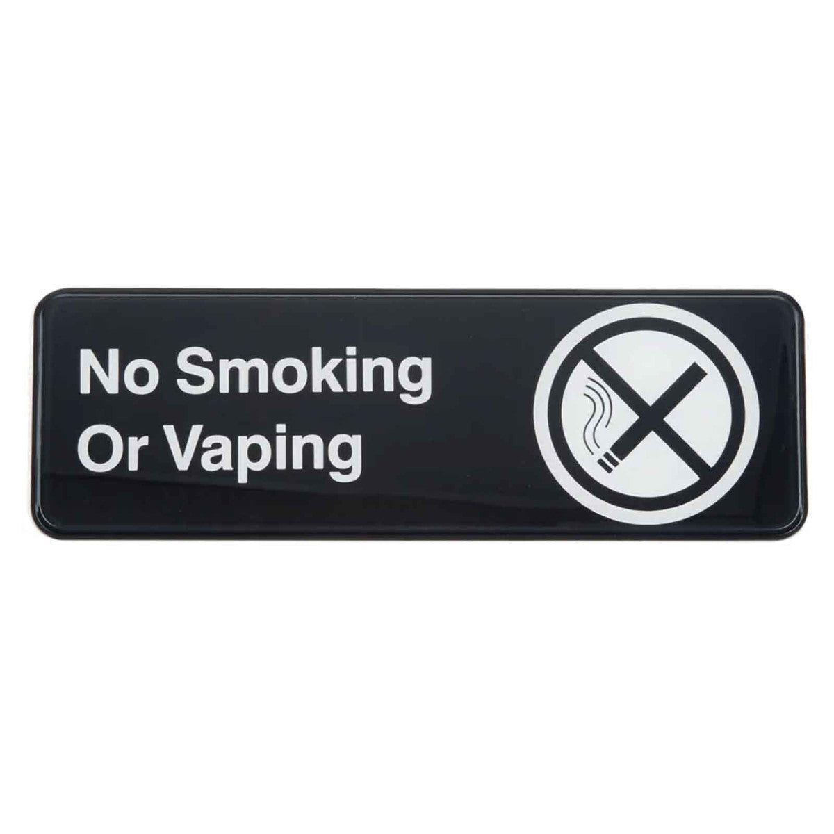 Tablecraft 394564 Durable 3X9 Plastic No Smoking or Vaping Sign