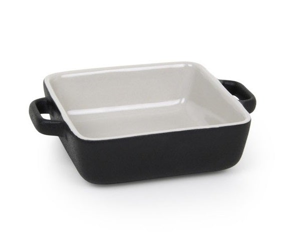 FOH DBO138BKC23 14-Ounce Black Stoneware Dutch Oven Ovenware Dish for Foodservice