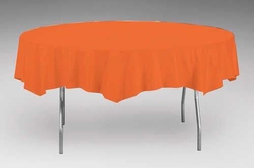Creative Converting 82-Inch Sunkissed Orange Round Plastic Table Covers