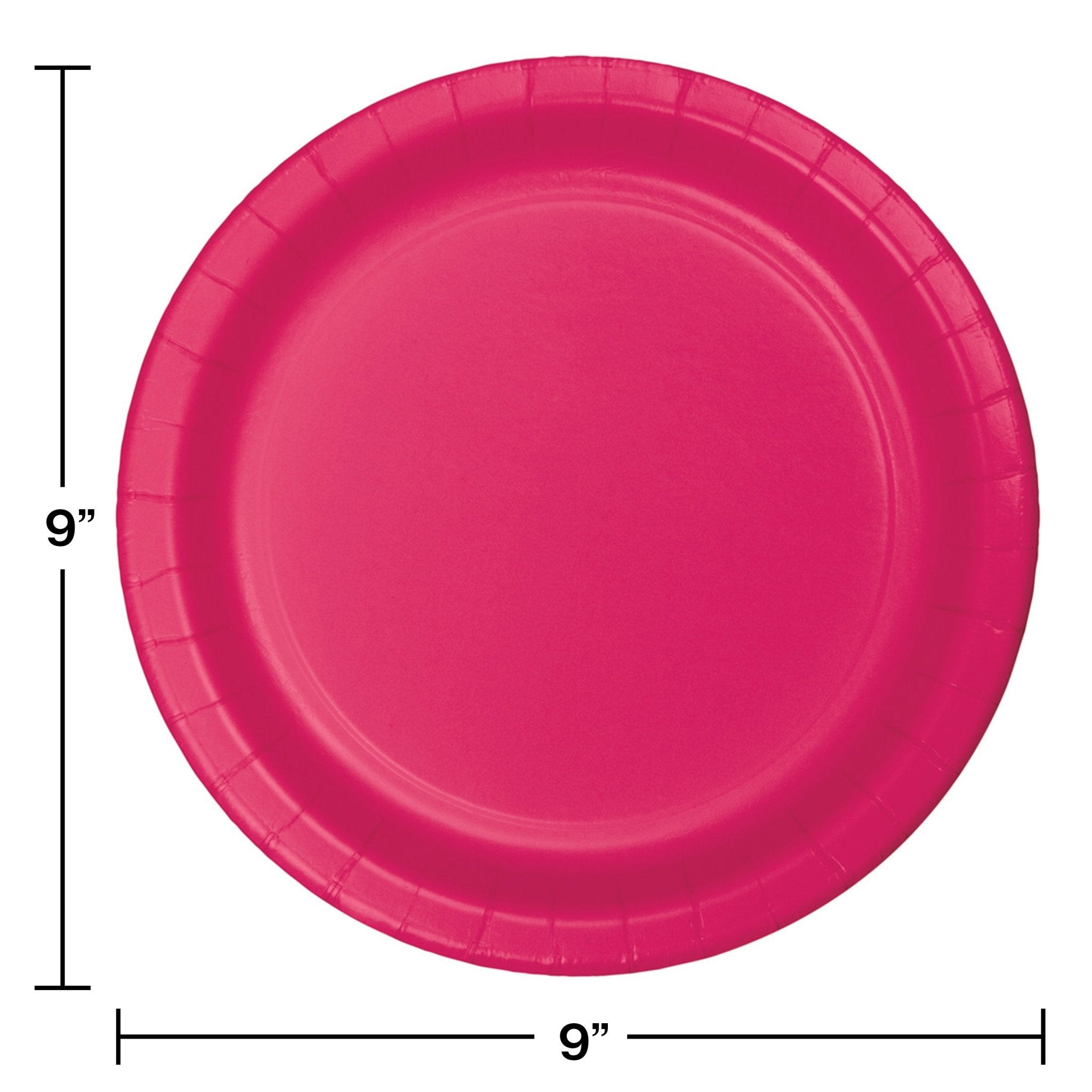 Creative Converting 9-Inch Round Vibrant Magenta Paper Plates for Party Use