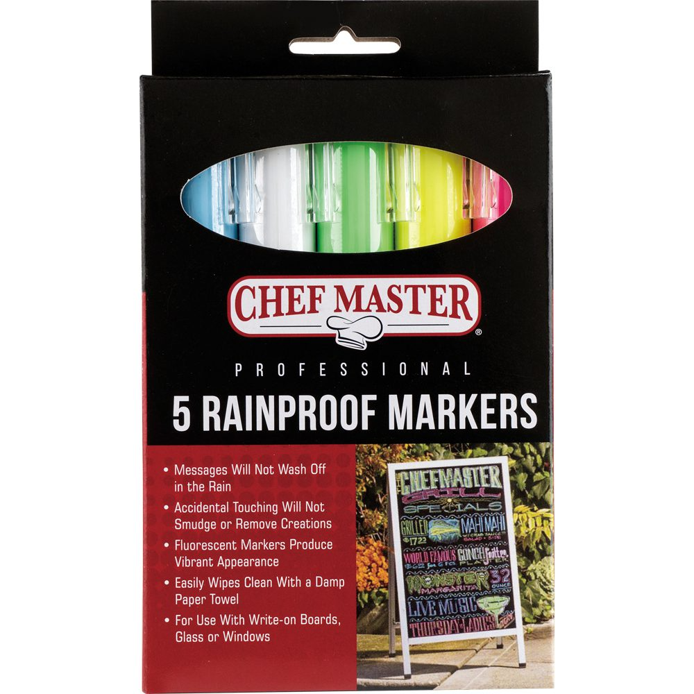 Commercial Kitchen Chef Master 90032 Set of Five Weather - Resistant Markers