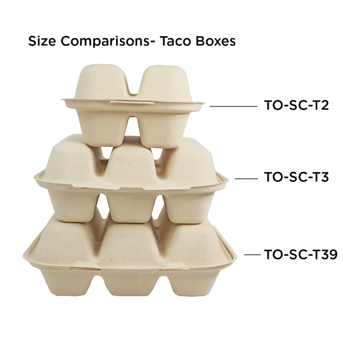 World Centric Environmentally-Friendly 3 Compartment Fiber Taco Box for Foodservice, Measuring 8 Inches by 7 Inches by 3 Inches