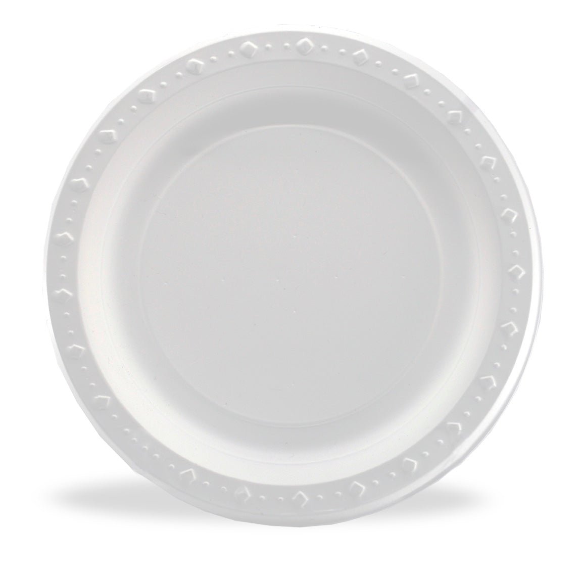 Set of 6 White High - Quality Plastic Plates for Foodservice