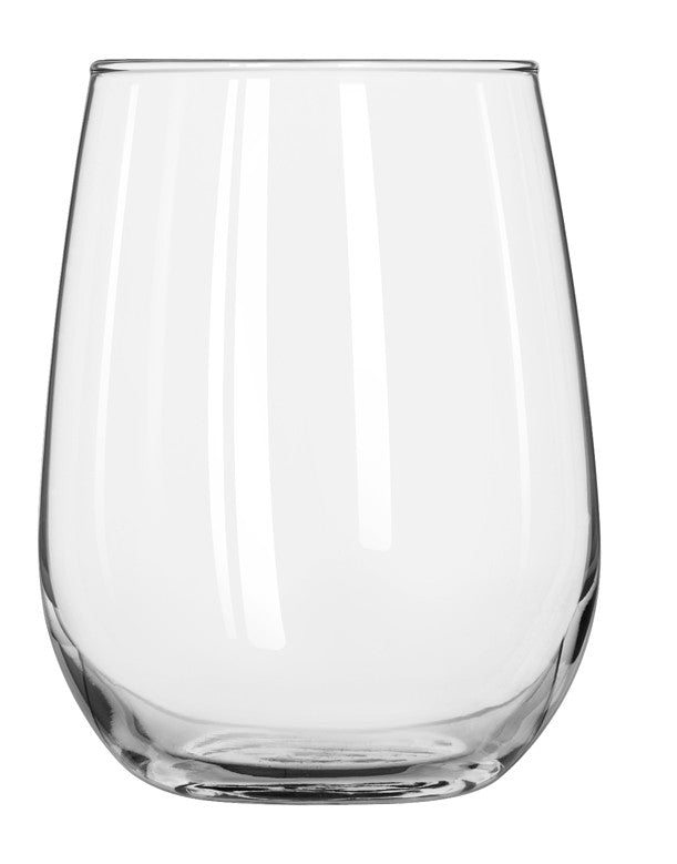 Libbey 221 Set of 12 17-Ounce Stemless White Wine Drinking Glasses Ideal for Commercial and Home Use