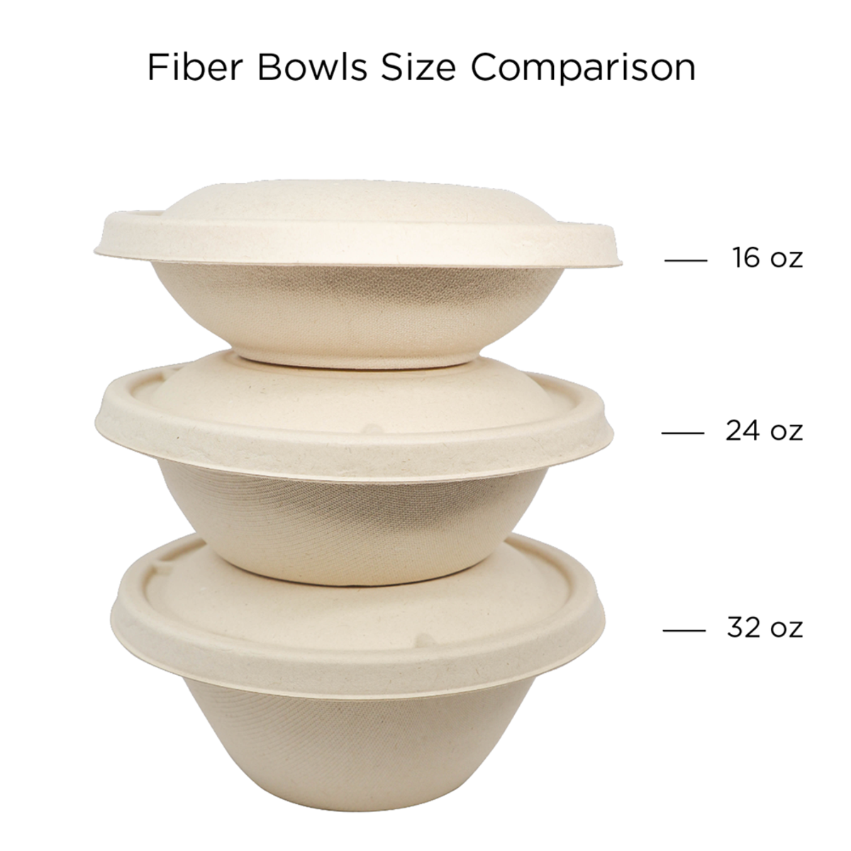 16 oz Round Disposable Fiber Bowl for Foodservice by World Centric (BO - SC - 16 - LFS)