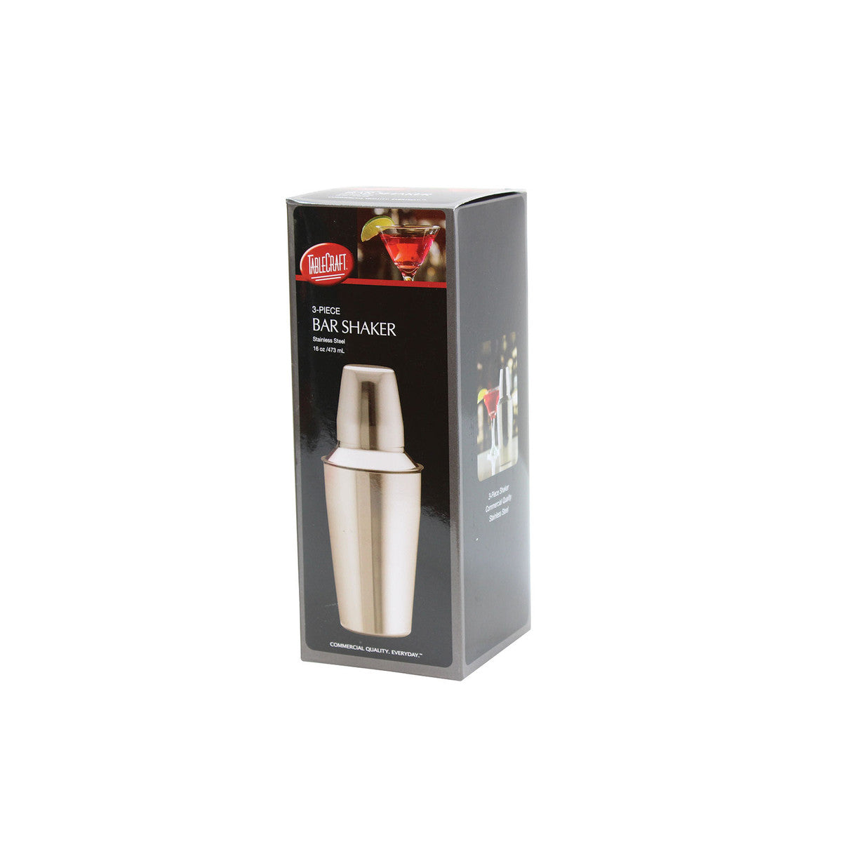 Tablecraft 376 16 Ounce Three - Piece Commercial Cocktail Shaker Set