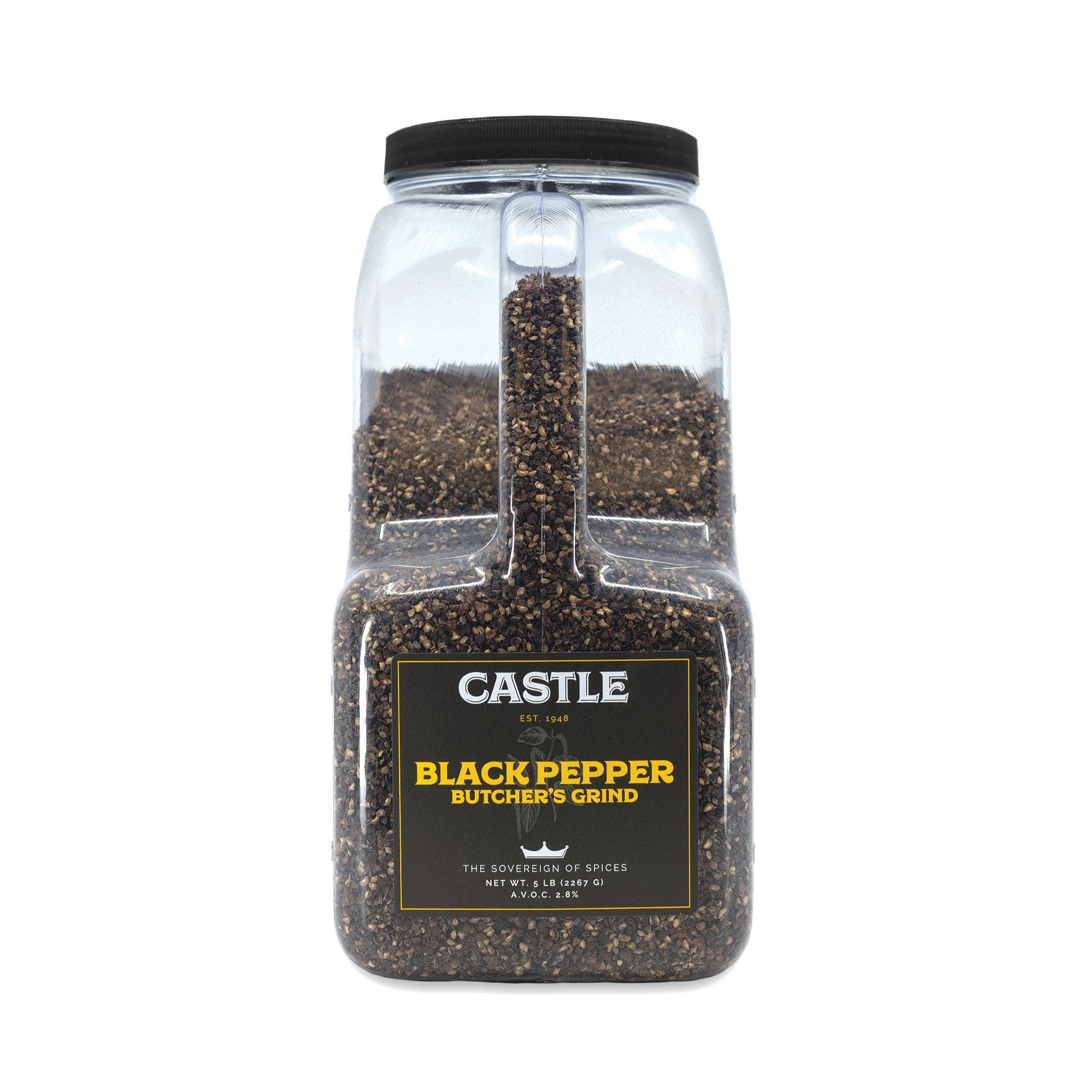 Castle 5-Pound Butcher's Coarse Ground Black Pepper for Professional and Commercial Foodservice