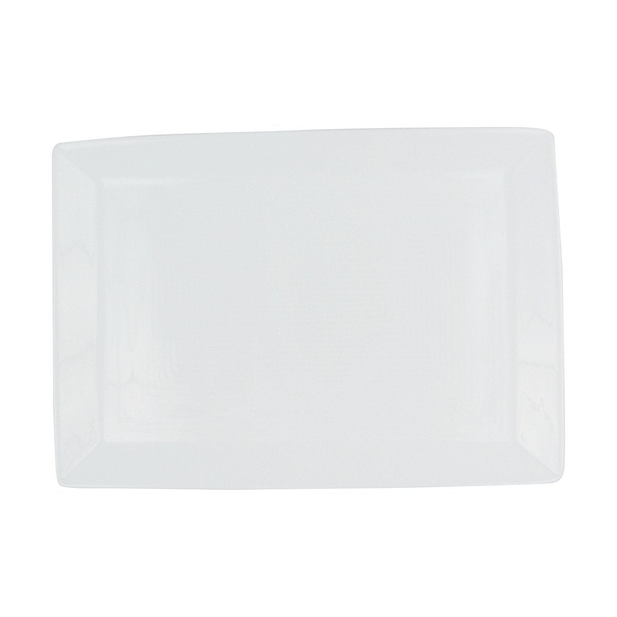 White 7X5 Spiral Rectangular Porcelain Plate - FOH DSP001WHP23 for Commercial Kitchens