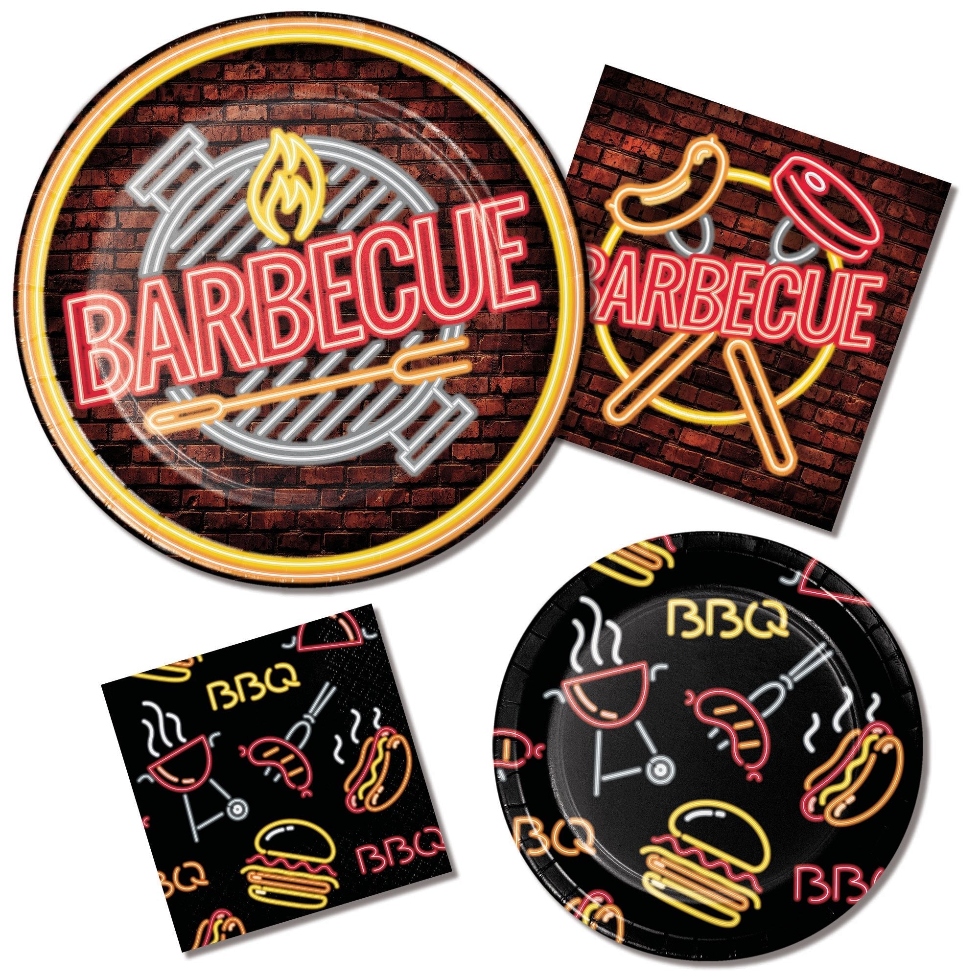 Creative Converting Neon-colored 9-inch BBQ Disposable Paper Plates