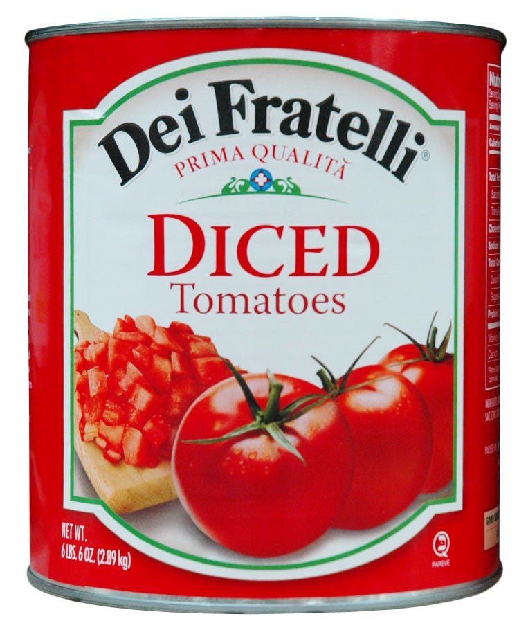 Dei Fratelli 102 Oz Diced Tomatoes in #10 Can for Foodservice