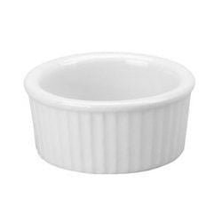Vertex RMK-6-P 6 oz White Porcelain Wide Rim Fluted Round Ramekin