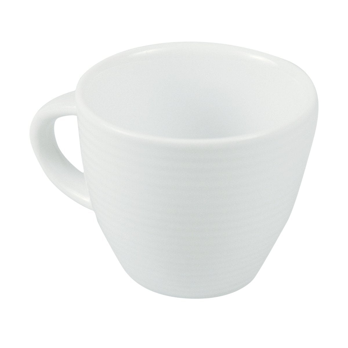 FOH DCS021WHP23 White Porcelain 3 Ounce Spiral Design Espresso Coffee Cup for Commercial and Home Use