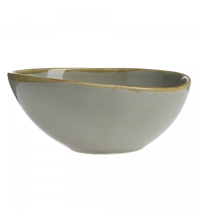 Cardinal FJ051 Terrastone 70 Ounce 10.5 - Inch Sage - Green Oval Foodservice Bowl