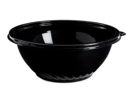 48 oz Black PET CaterLine Pack N Serve Catering Bowls by WNA
