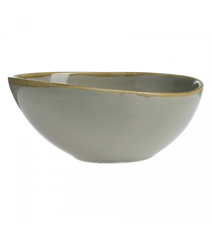Cardinal FJ051 Terrastone 70 Ounce 10.5 - Inch Sage - Green Oval Foodservice Bowl