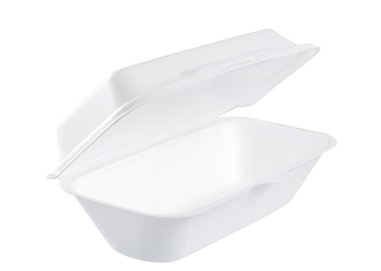 Dart 99HT1R Single - Compartment 9x5x3 Foam Hoagie Food Container Featuring a Detachable Lid