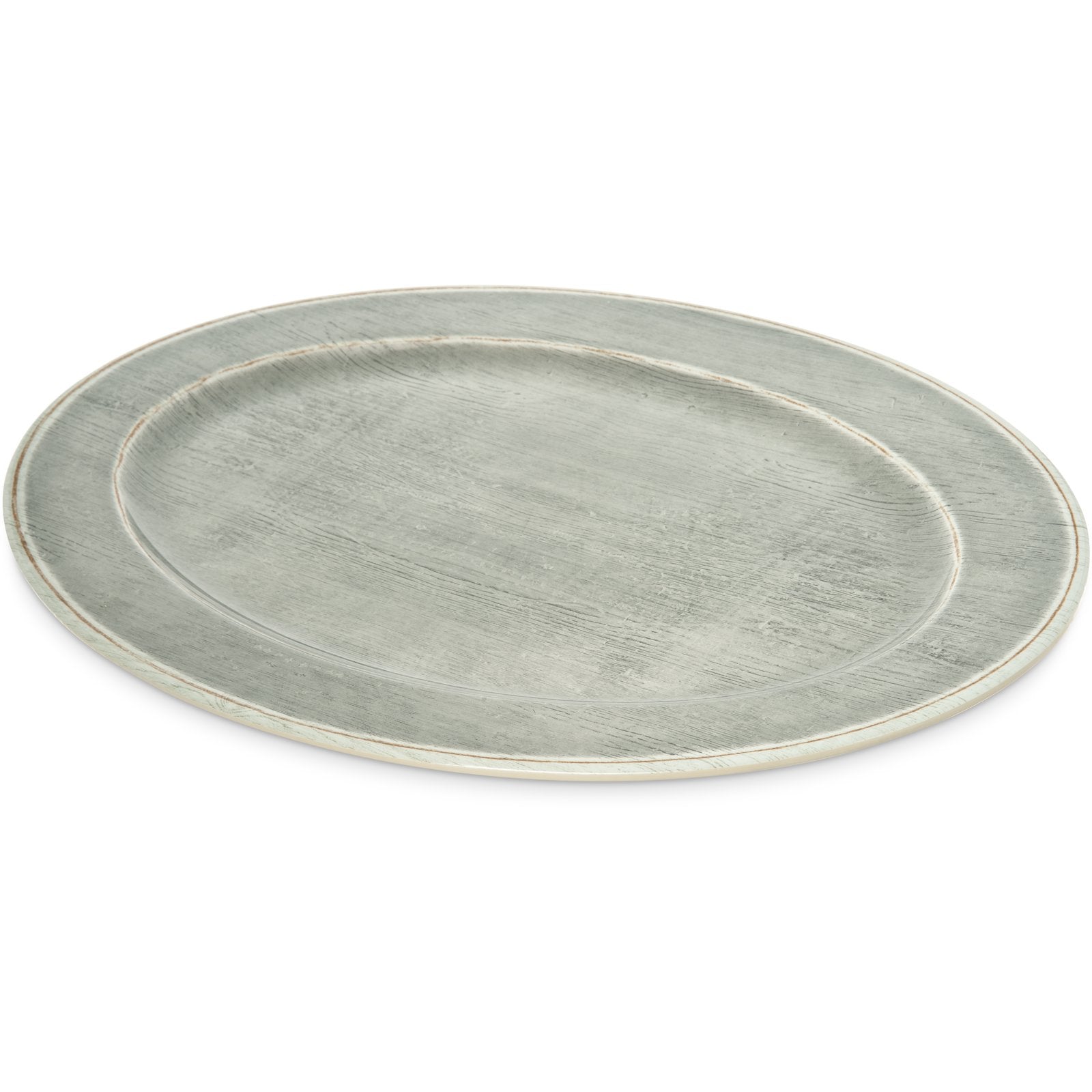 20 x 14 Carlisle Grove 6402118 Smoke Gray Melamine Oval Platter