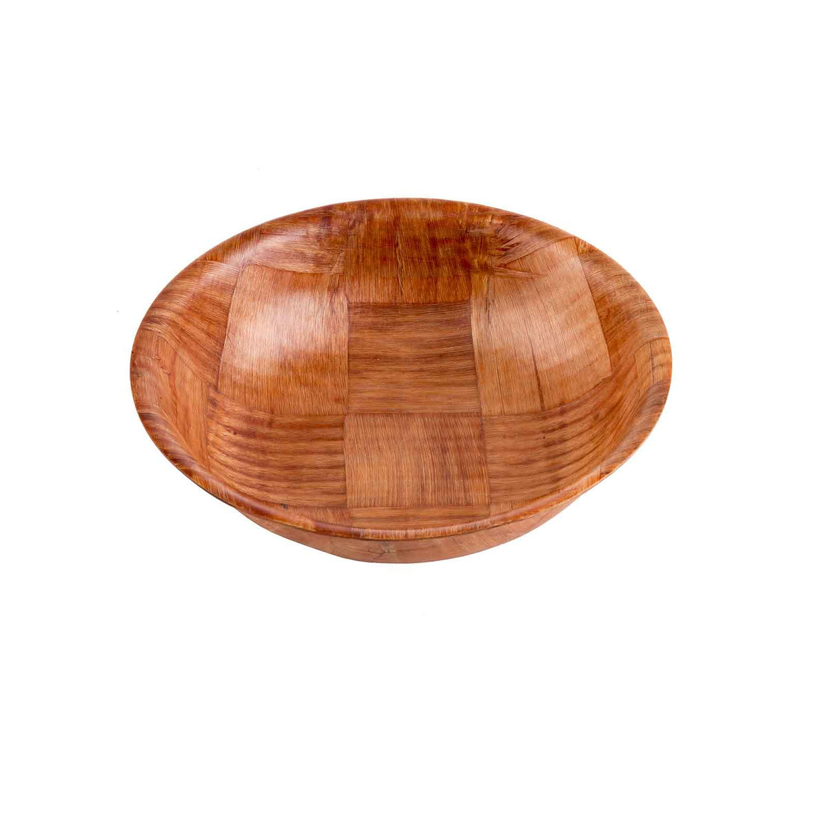 Tablecraft 208 8-Inch Round Handwoven Mahogany Wood Serving Bowl for Foodservice