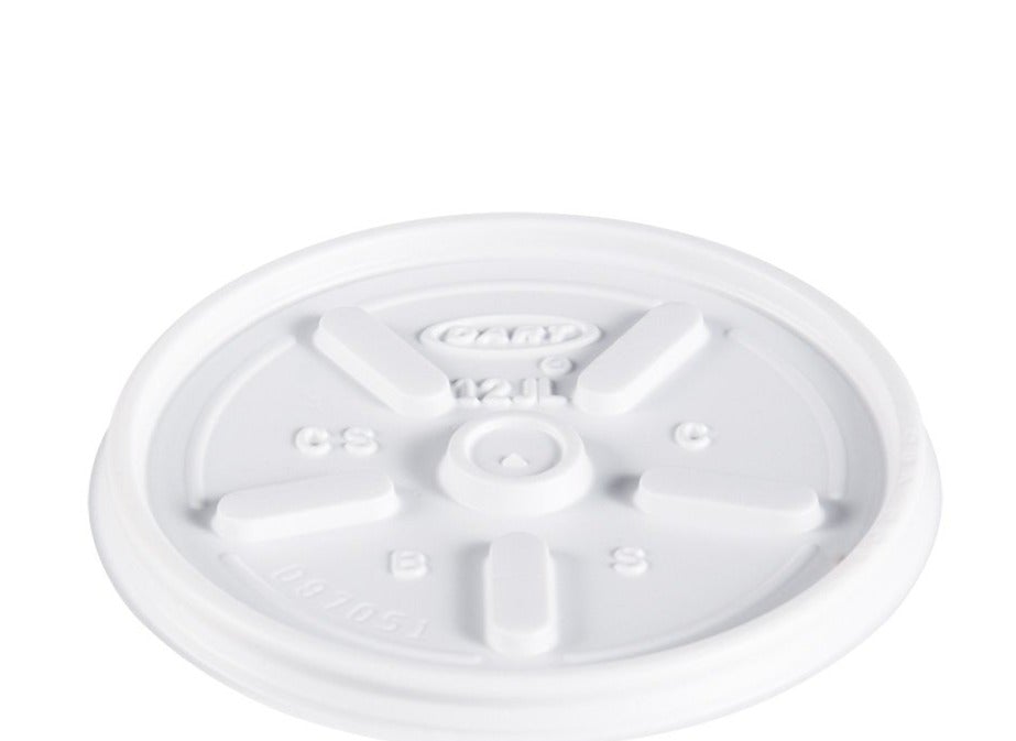 Dart 12JL 12-Ounce White Vented Lid for Professional and Commercial Foodservice