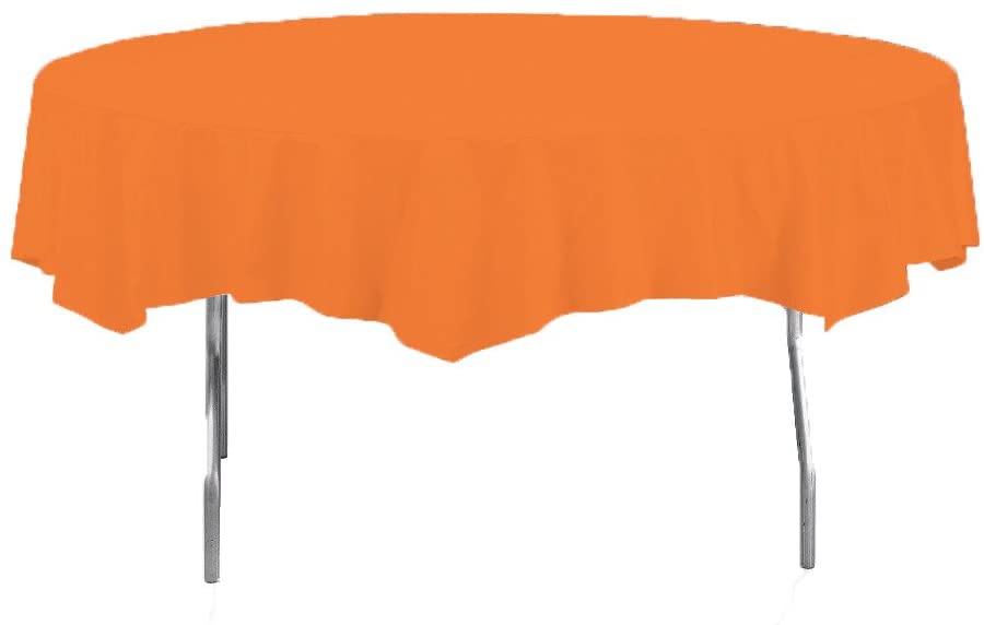 Creative Converting 82-Inch Sunkissed Orange Round Plastic Table Covers