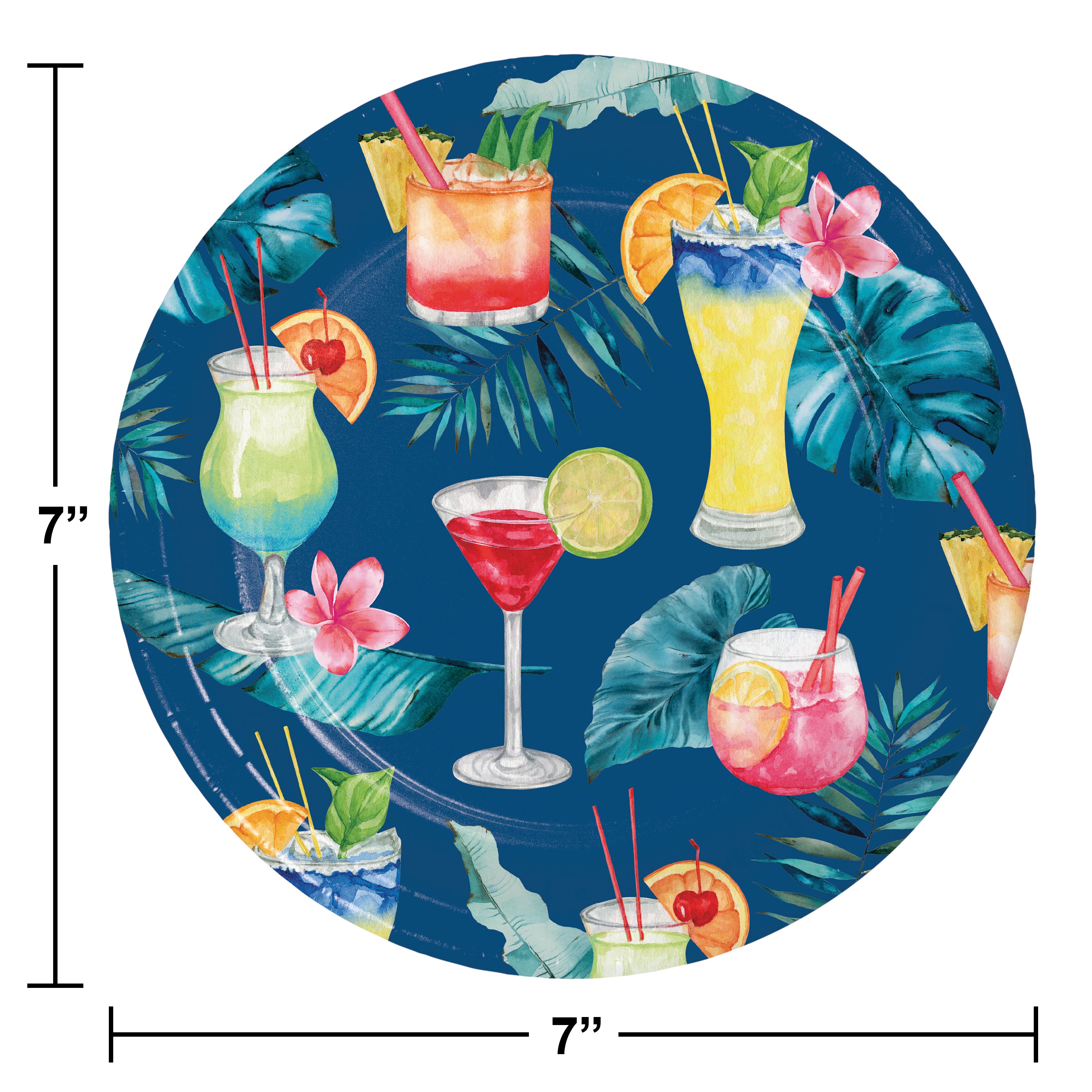 Creative Converting 7-Inch Round Summer Breeze High - Performance Paper Plates