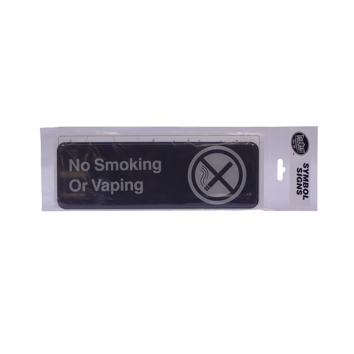 Tablecraft 394564 Durable 3X9 Plastic No Smoking or Vaping Sign