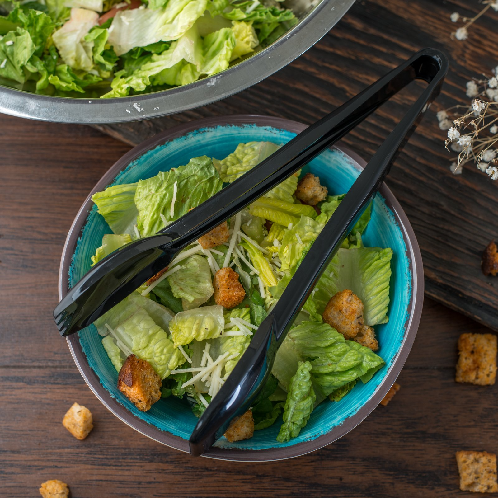 Carlisle 460903 Nine-Inch Black Plastic Salad Serving Tongs