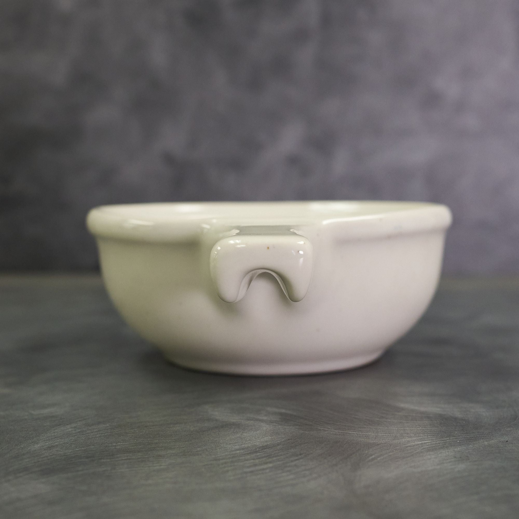 White 13 oz Handled Soup Bowl - Diversified Ceramics DC26 for Commercial Kitchens
