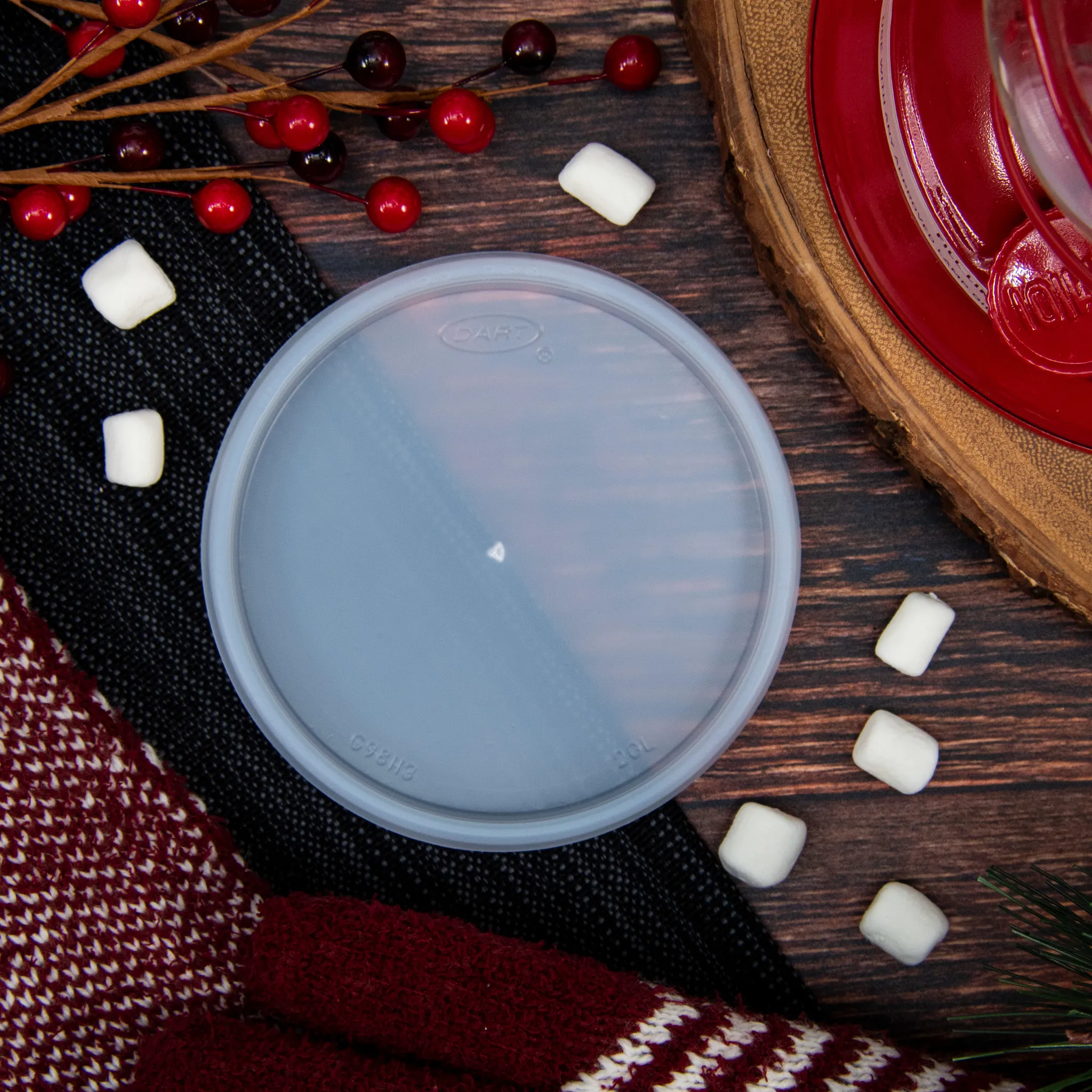 Eco-Friendly Dart 20JL Translucent Vented Lid for Commercial Use