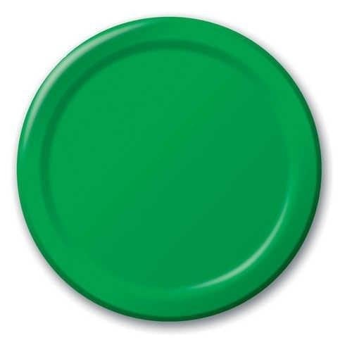 9-Inch Round Emerald Green High-Quality Paper Plates by Creative Converting