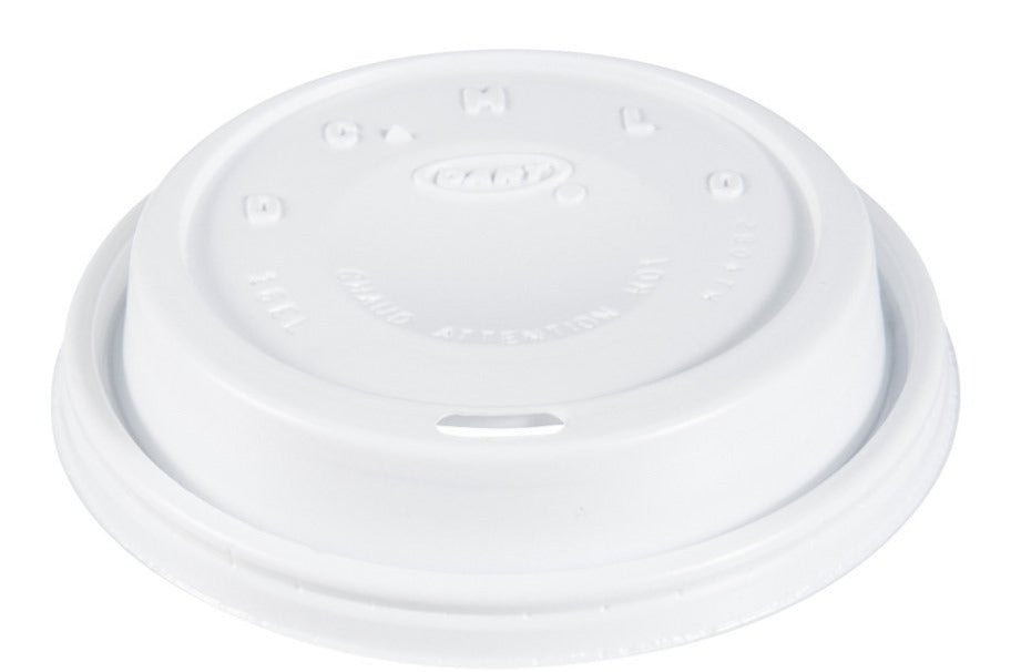 Dart 16EL 16 Ounce White Dome Beverage Drink Thru Lid for Foodservice