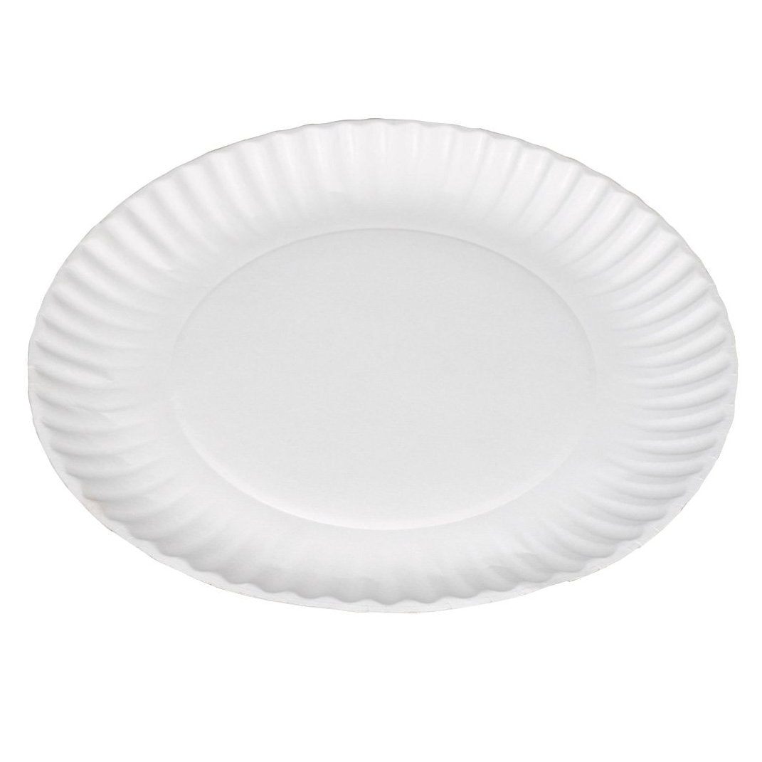 High - Quality 9 - Inch Disposable White Paper Plates for Various Food Service Occasions