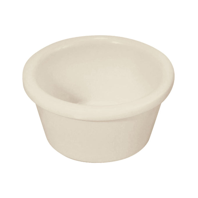 Winco RP-2B 2 Ounce Round Smooth-Sided Bone-Colored Melamine Ramekin for Foodservice